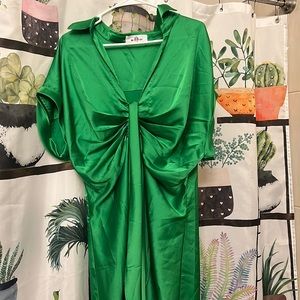 Red Raccoon Green Dress